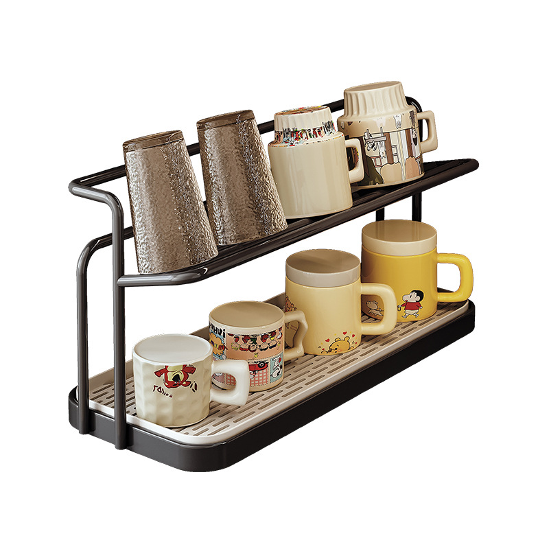 Double-layer dish rack for draining cups 49 02