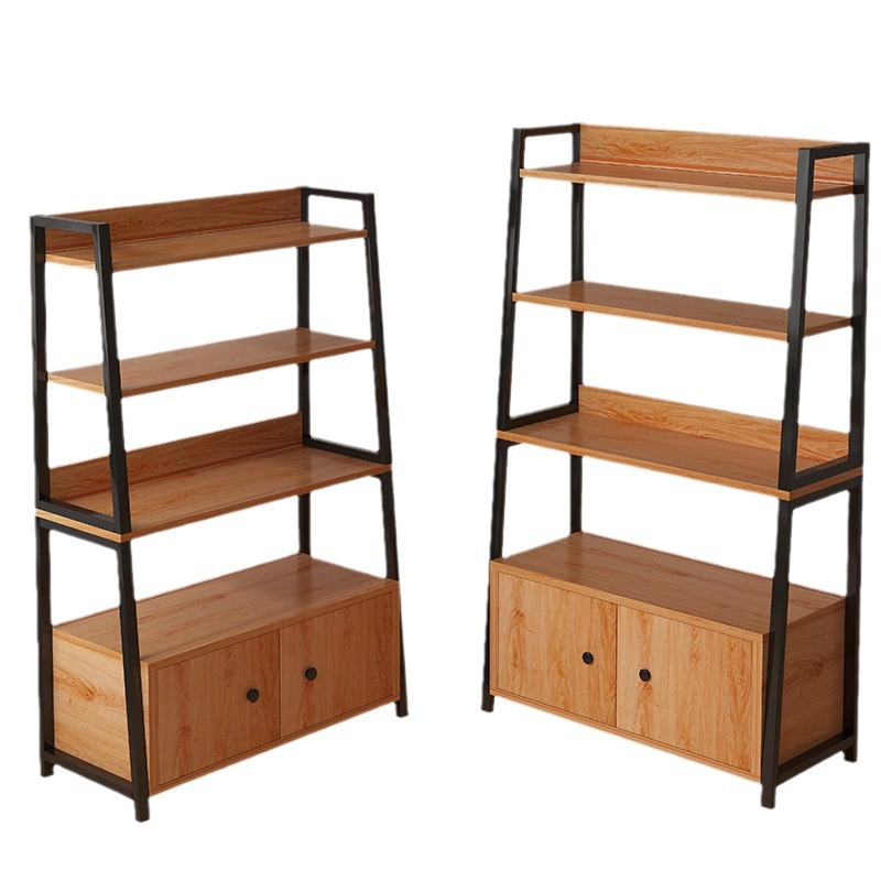 Floor-standing storage rack with cabinet doors 48