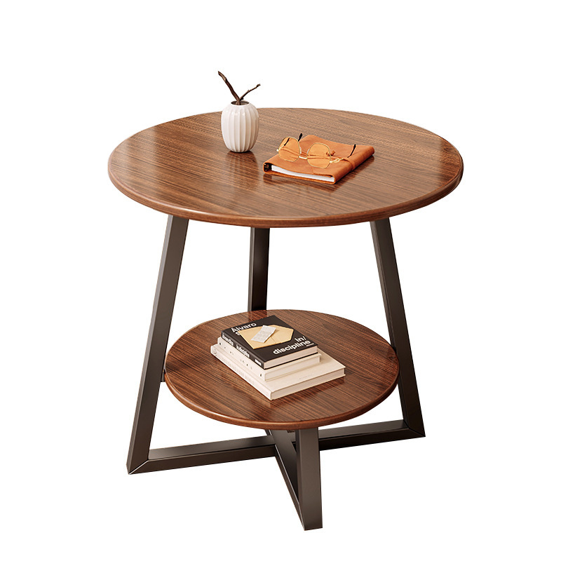 Mini living room home walnut-colored small coffee table 17