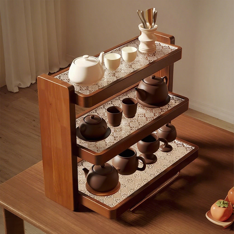 Retro solid wood cup storage rack 50