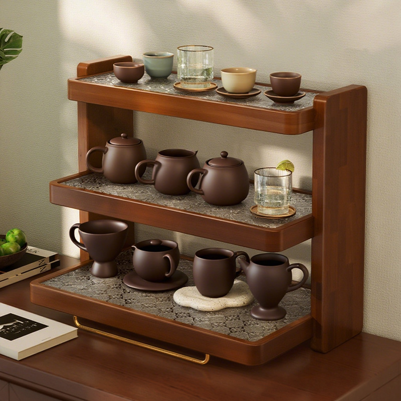 Retro solid wood cup storage rack 50