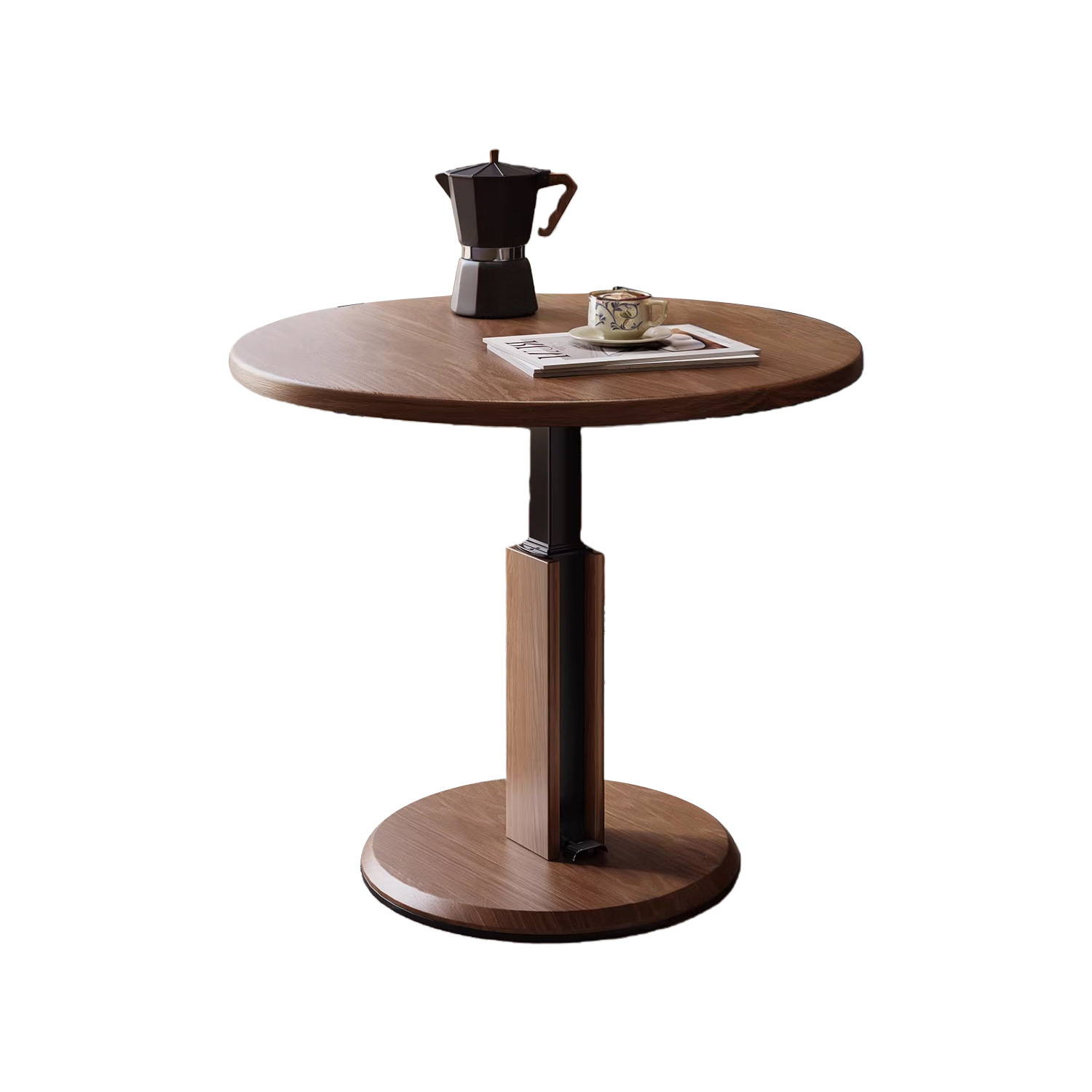 Round height-adjustable coffee table for living room 19 02