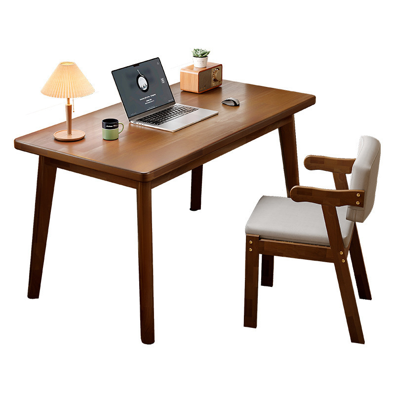 Solid wood desk and bookshelf combined study desk 10 02