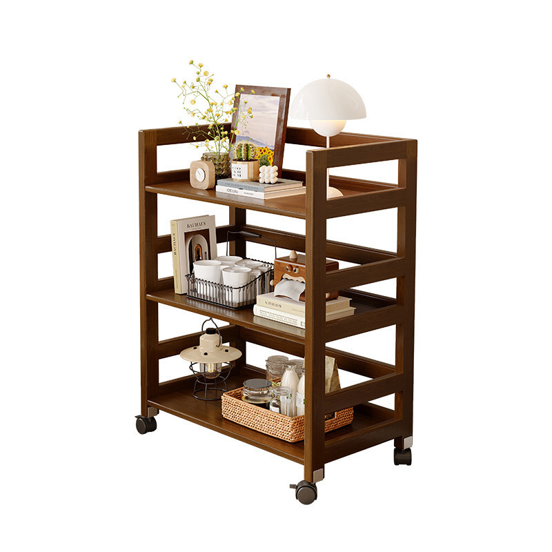 Solid wood floor-standing movable storage rack 43 02