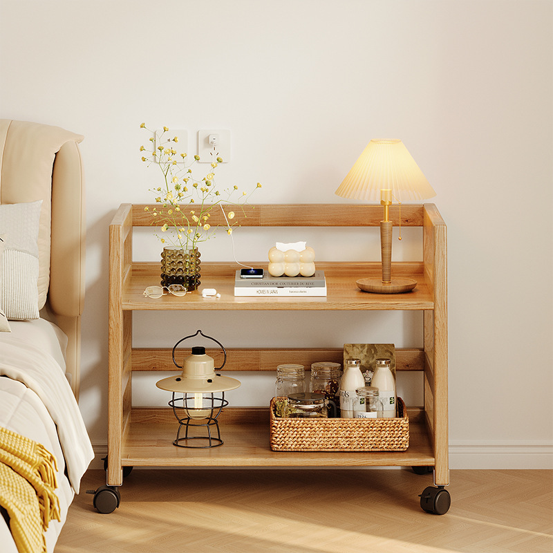 Solid wood floor-standing movable storage rack 43 01