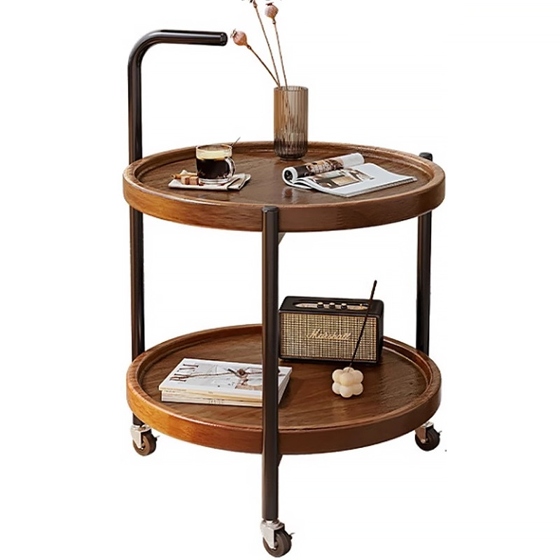 Solid wood movable sofa side table 22