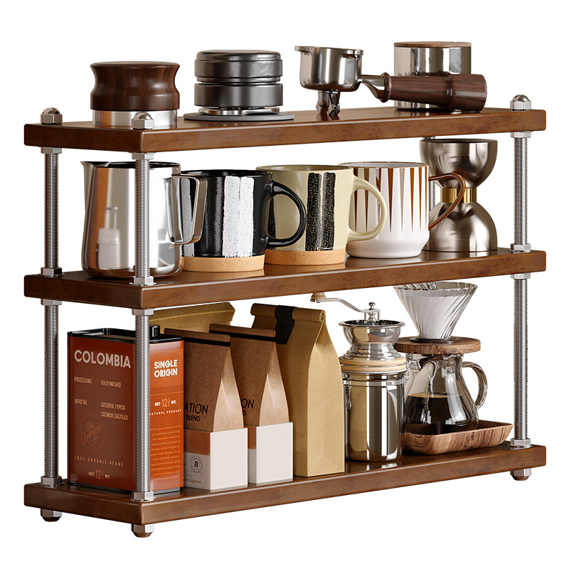 Vintage style solid wood cup storage rack 47