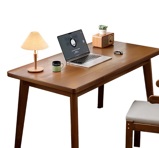 Solid wood desk and bookshelf combined study desk 10